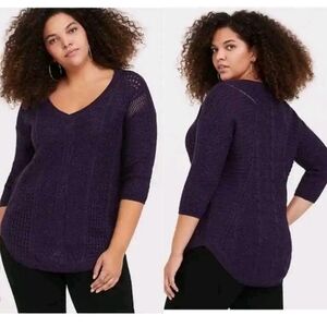 Torrid Lurex Pointelle Tunic Sweater